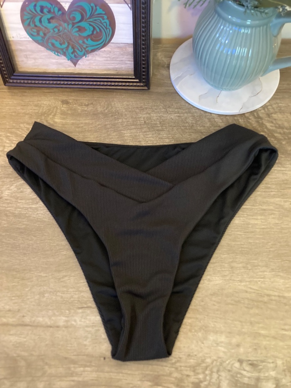 SherryDC Women's V Cut High Waisted Bikini Bottom - High Leg Cut Bottom - Medium